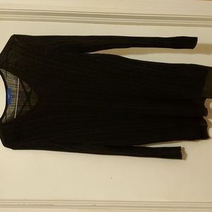 Apt. 9 cris-cross neckline light-weight tunic sweater, XL, Black